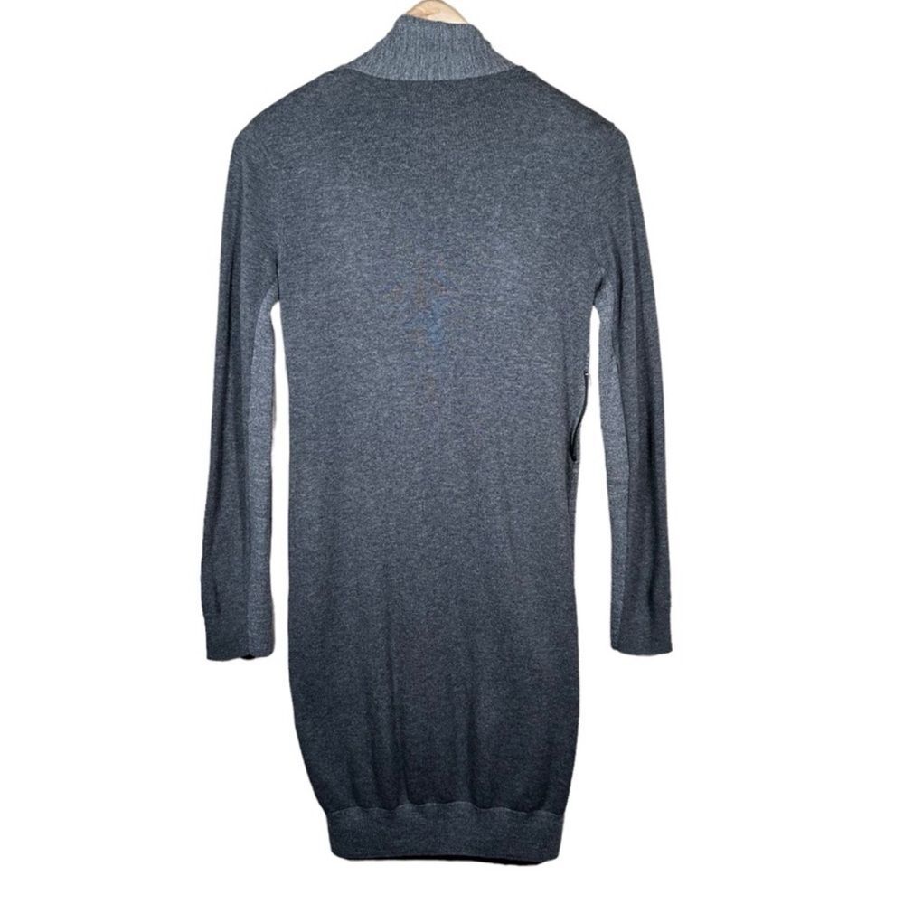ALLSAINTS Drina Draped Layer Merino Wool Sweater Dress in Charcoal Gray 8 - Picture 4 of 9